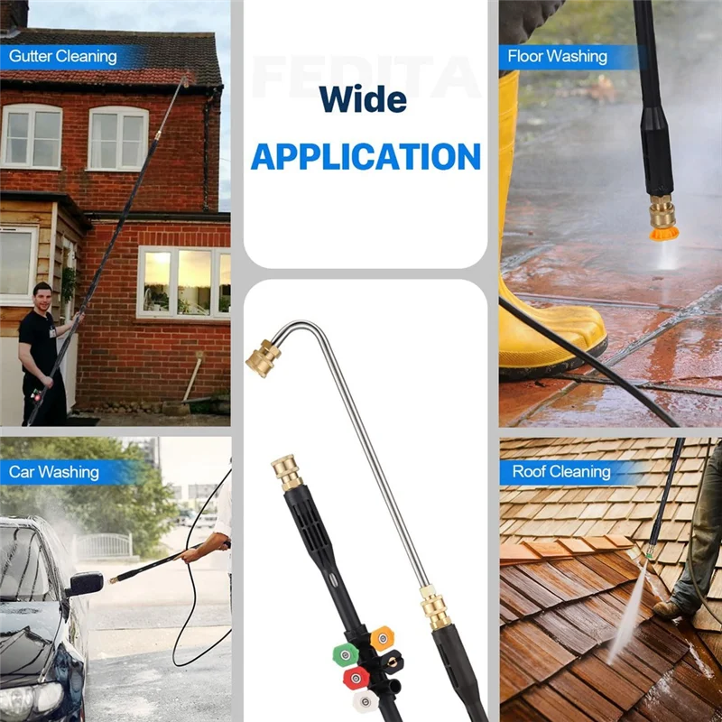 Gutter Cleaning Tool Power Washer 1/4Inch Gutter Cleaning Tools From The Ground, Power Washer Extension Pole, Curved Rod
Gutter Cleaning Tool Power Washer 1/4Inch Gutter Cleaning Tools From The Ground, Power Washer Extension Pole, Curved Rod