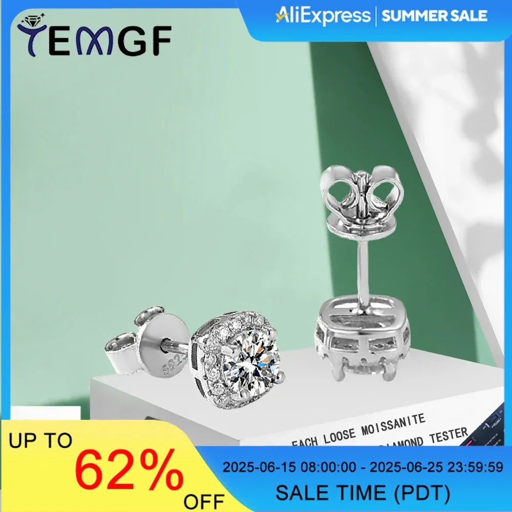TEMGF 1 Pair Moisanite Ear Studs S925 Sterling Silver Earrings for Women Luxury Sparkling Fine Jewelry Couple Birthday Gifts
TEMGF 1 Pair Moisanite Ear Studs S925 Sterling Silver Earrings for Women Luxury Sparkling Fine Jewelry Couple Birthday Gifts