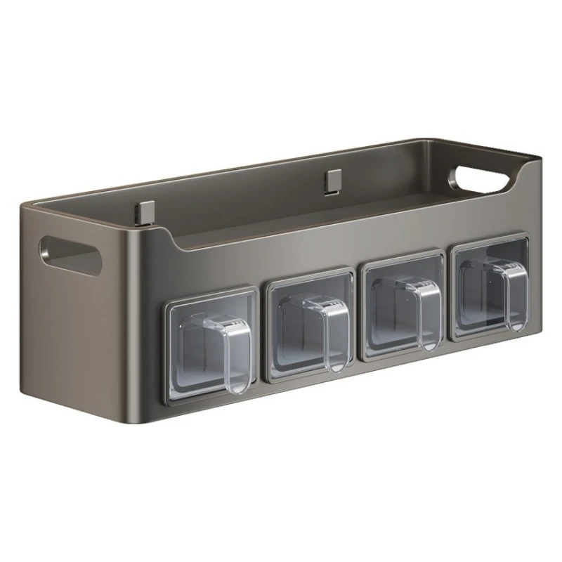 Кухонная полка для приправ без перфорации Настенное подвесное многофункциональное устройство для хранения соленых приправ 
Кухонная полка для приправ без перфорации Настенное подвесное многофункциональное устройство для хранения соленых приправ