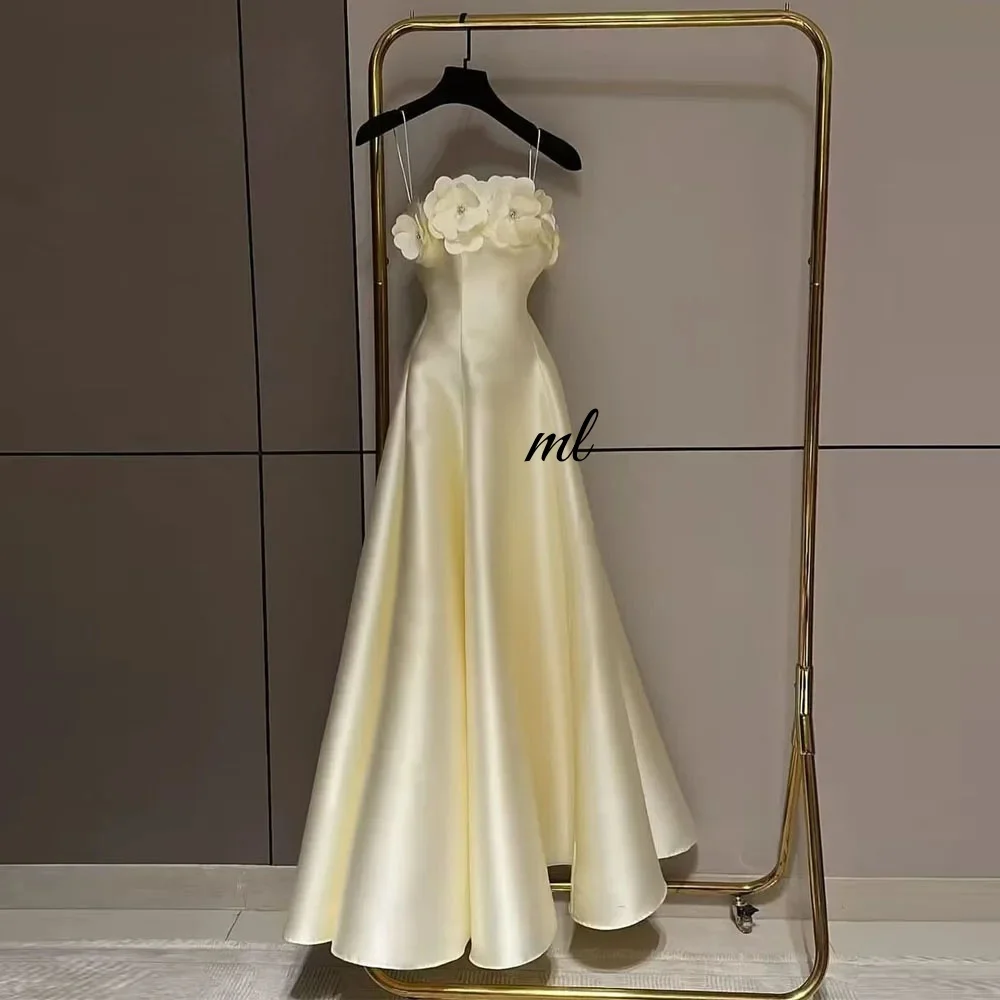 ML Elegant A-line Eye-Catching Spaghetti Strap Cocktail Ball Yellow Satin Long Evening Dresses robe de soirée Customized
ML Elegant A-line Eye-Catching Spaghetti Strap Cocktail Ball Yellow Satin Long Evening Dresses robe de soirée Customized