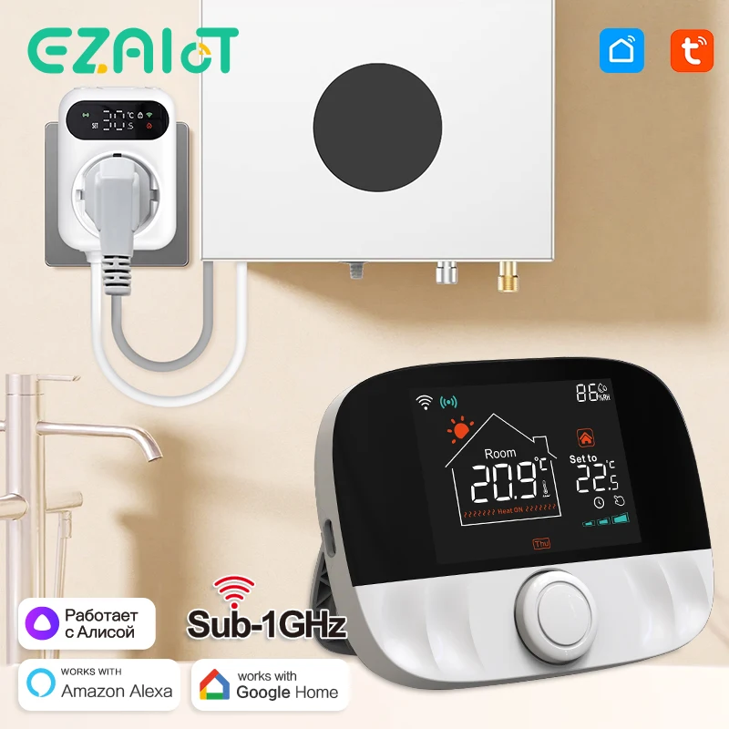 Tuya Smart RF433 Wi-Fi термостат беспроводной умный контроль температуры розетка приемник для водяного газового котла отопление Alexa Google
Tuya Smart RF433 Wi-Fi термостат беспроводной умный контроль температуры розетка приемник для водяного газового котла отопление Alexa Google
