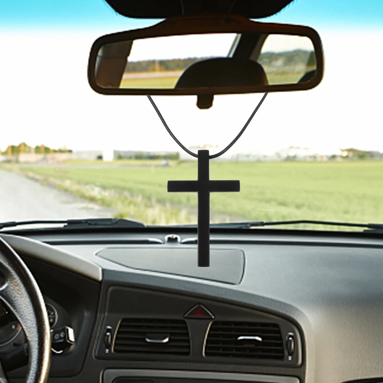 Car Cross Hanging Decoration Black Alloy Rear View Mirror Pendant Stylish Unique Design Easy Installation Durability Enhancement 
Car Cross Hanging Decoration Black Alloy Rear View Mirror Pendant Stylish Unique Design Easy Installation Durability Enhancement