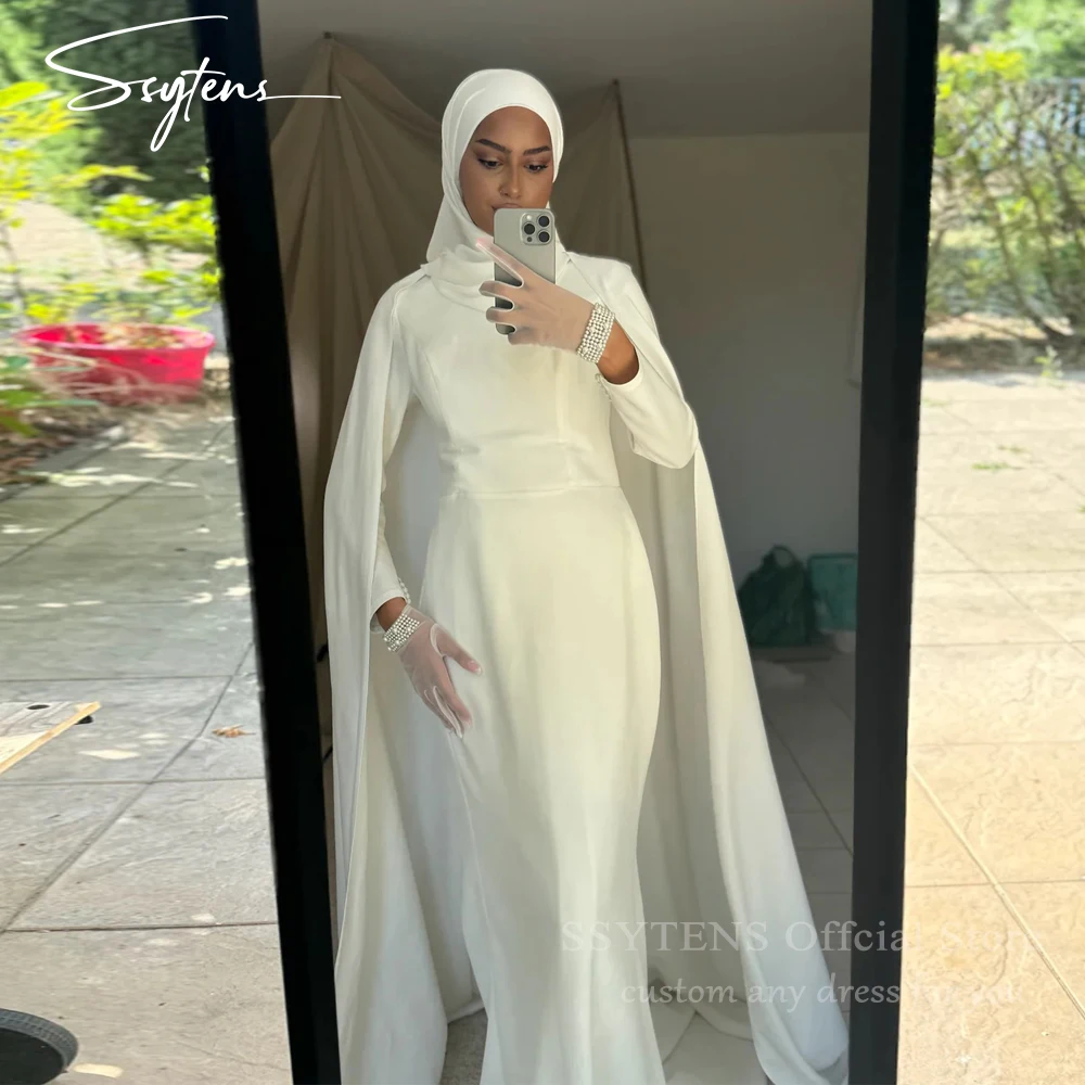 SSYTENS Arabic Wedding Dresses Customized White Ivory Modest Cap Long Sleeves Mermaid Muslim Satin Bridal Gown Robe De Mariée
SSYTENS Arabic Wedding Dresses Customized White Ivory Modest Cap Long Sleeves Mermaid Muslim Satin Bridal Gown Robe De Mariée