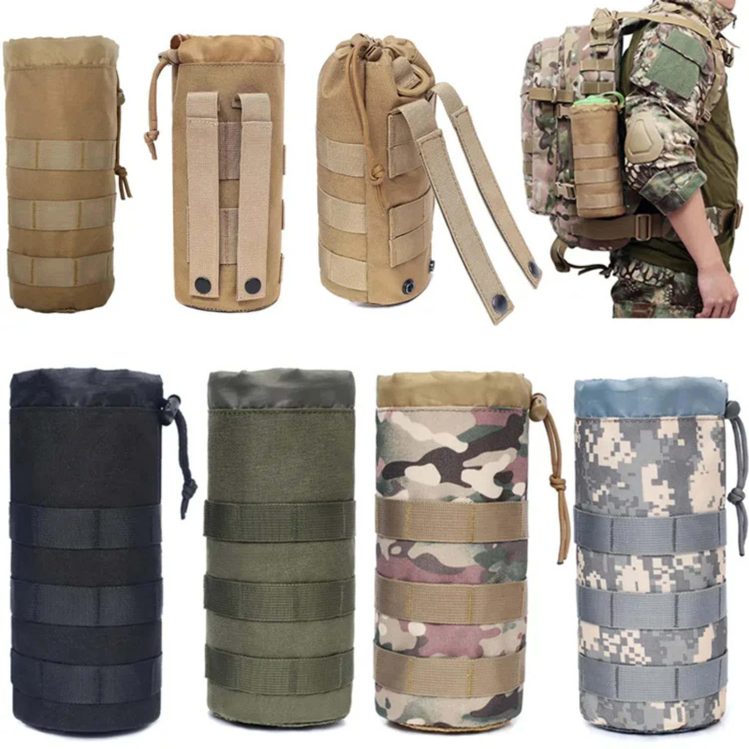 Tactical Molle Water Bottle Pouch Holder Outdoor Travel Camping Hiking Cycling Fishing Hunting Water Bottle Kettle Carrier
Tactical Molle Water Bottle Pouch Holder Outdoor Travel Camping Hiking Cycling Fishing Hunting Water Bottle Kettle Carrier