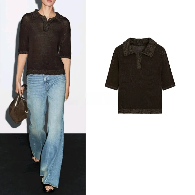 Новая женская вязаная ажурная блузка с коротким рукавом для ранней осени, дышащая, повседневная, из полиэфирного волокна
Новая женская вязаная ажурная блузка с коротким рукавом для ранней осени, дышащая, повседневная, из полиэфирного волокна