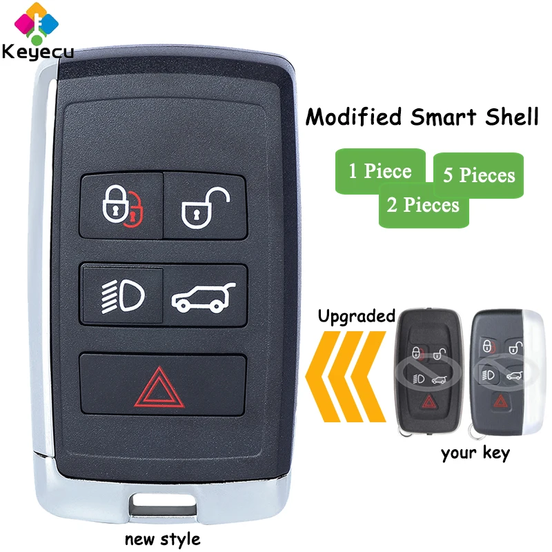 KEYECU Modified Smart Remote Control Car Key Shell Case With 5 Buttons Fob for Land Rover Range Rover Evoque/ Sport 2012-2020
KEYECU Modified Smart Remote Control Car Key Shell Case With 5 Buttons Fob for Land Rover Range Rover Evoque/ Sport 2012-2020
