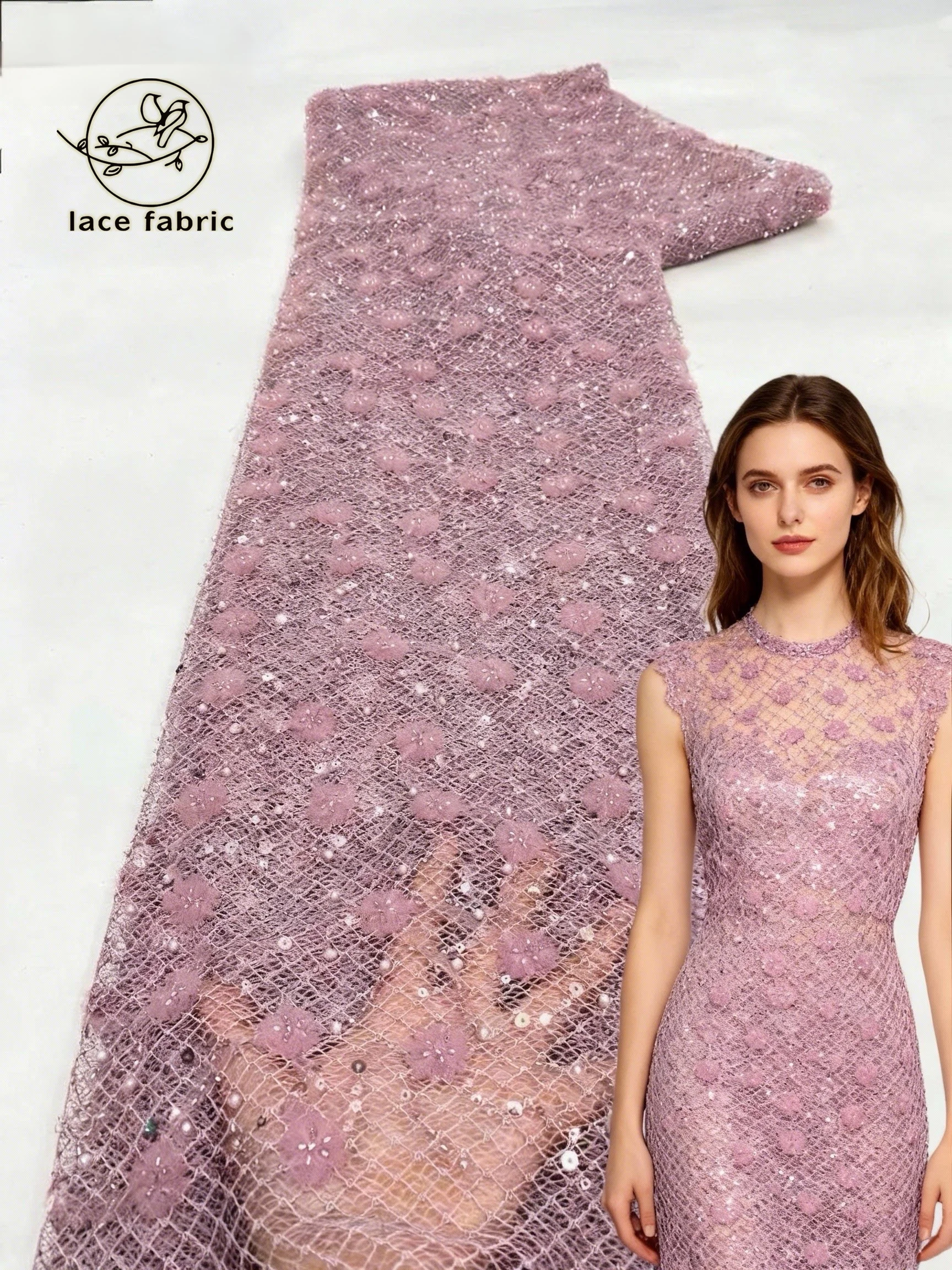 African Lace Fabric 5 Yards Latest Nigerian 2026 High Quality Beaded Embroidered Fabrics Mesh Lace French Sequins For Wedding
African Lace Fabric 5 Yards Latest Nigerian 2026 High Quality Beaded Embroidered Fabrics Mesh Lace French Sequins For Wedding