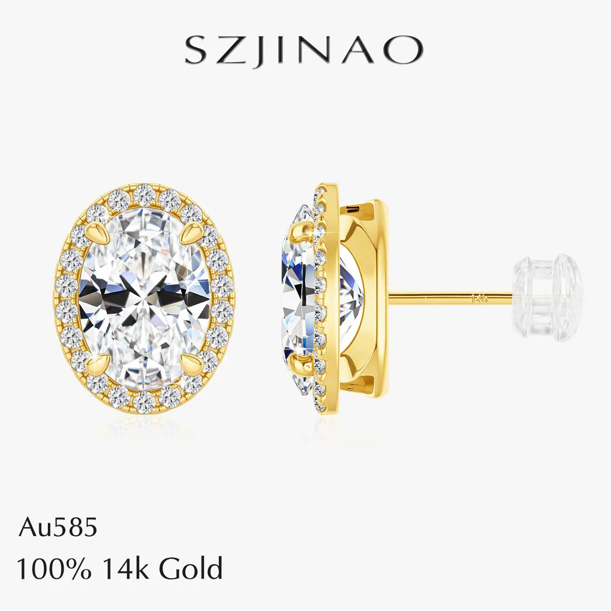 Au585 D Color Oval Moissanite Stud Earring for Women 14K Gold Luxury Diamond Stud Wedding Anniversary Gift Female Jewelry
Au585 D Color Oval Moissanite Stud Earring for Women 14K Gold Luxury Diamond Stud Wedding Anniversary Gift Female Jewelry