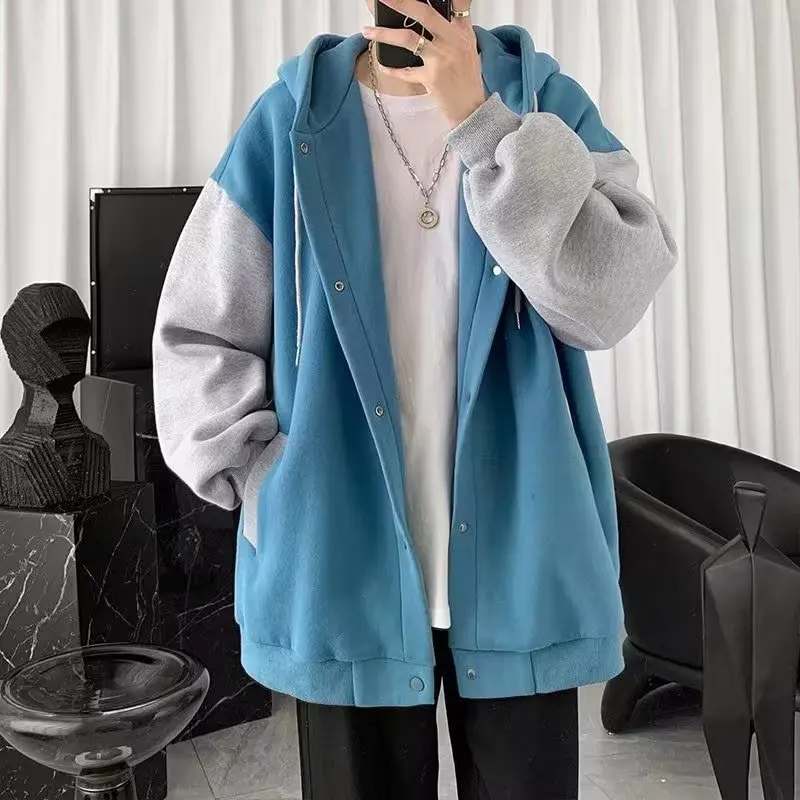 Men Hoodies Hooded Covered Button Sweatshirts Cardigan Spliced Outerwear High Street Loose Fit Pockets Winter 2024 Sports
Men Hoodies Hooded Covered Button Sweatshirts Cardigan Spliced Outerwear High Street Loose Fit Pockets Winter 2024 Sports