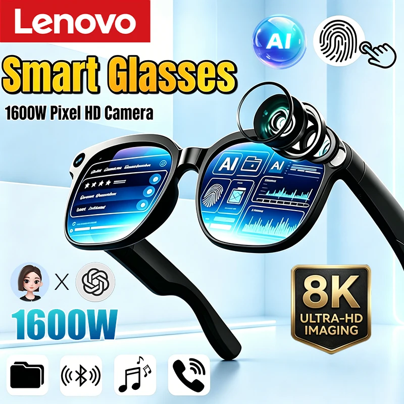 Lenovo Smart Glasses 8K HD Touch Control Camera Recording Bluetooth Call Voice Assistant Translator AI Glasses for Adults New
Lenovo Smart Glasses 8K HD Touch Control Camera Recording Bluetooth Call Voice Assistant Translator AI Glasses for Adults New
