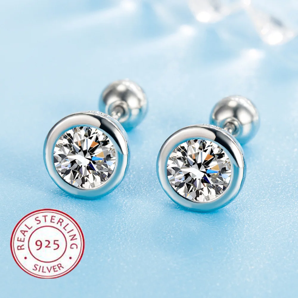 Crystal Zircon Real 925 Sterling Silver Earrings Channel Cubic Zirconia Silver Stud Earrings for Women Sterling Silver Jewelry
Crystal Zircon Real 925 Sterling Silver Earrings Channel Cubic Zirconia Silver Stud Earrings for Women Sterling Silver Jewelry