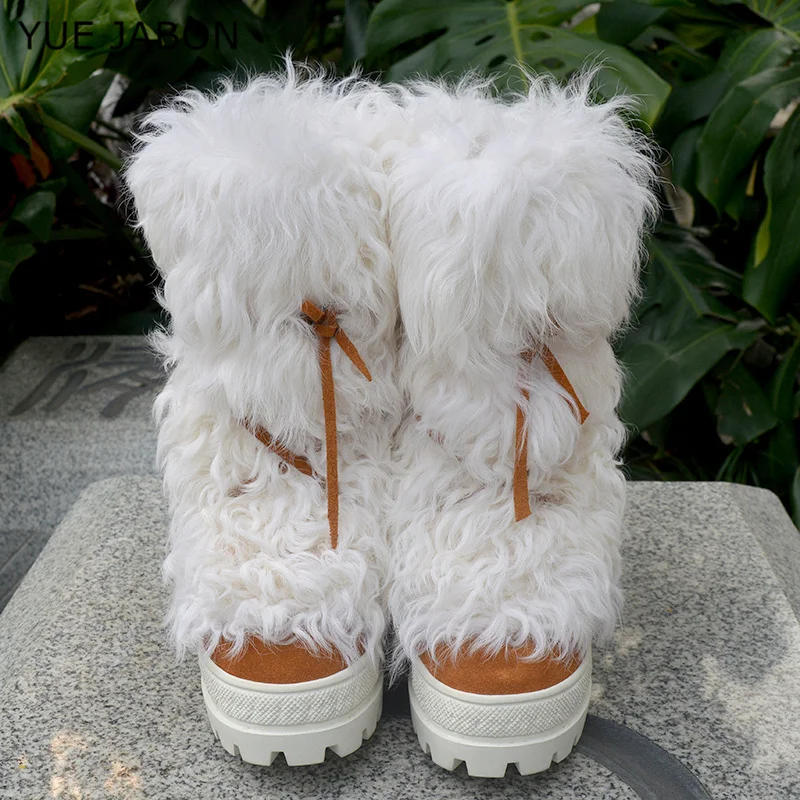 real photos Winter woman wool fur warm shoes height increasing lace up snow boots woman inner heel platform round toe snow boots
real photos Winter woman wool fur warm shoes height increasing lace up snow boots woman inner heel platform round toe snow boots