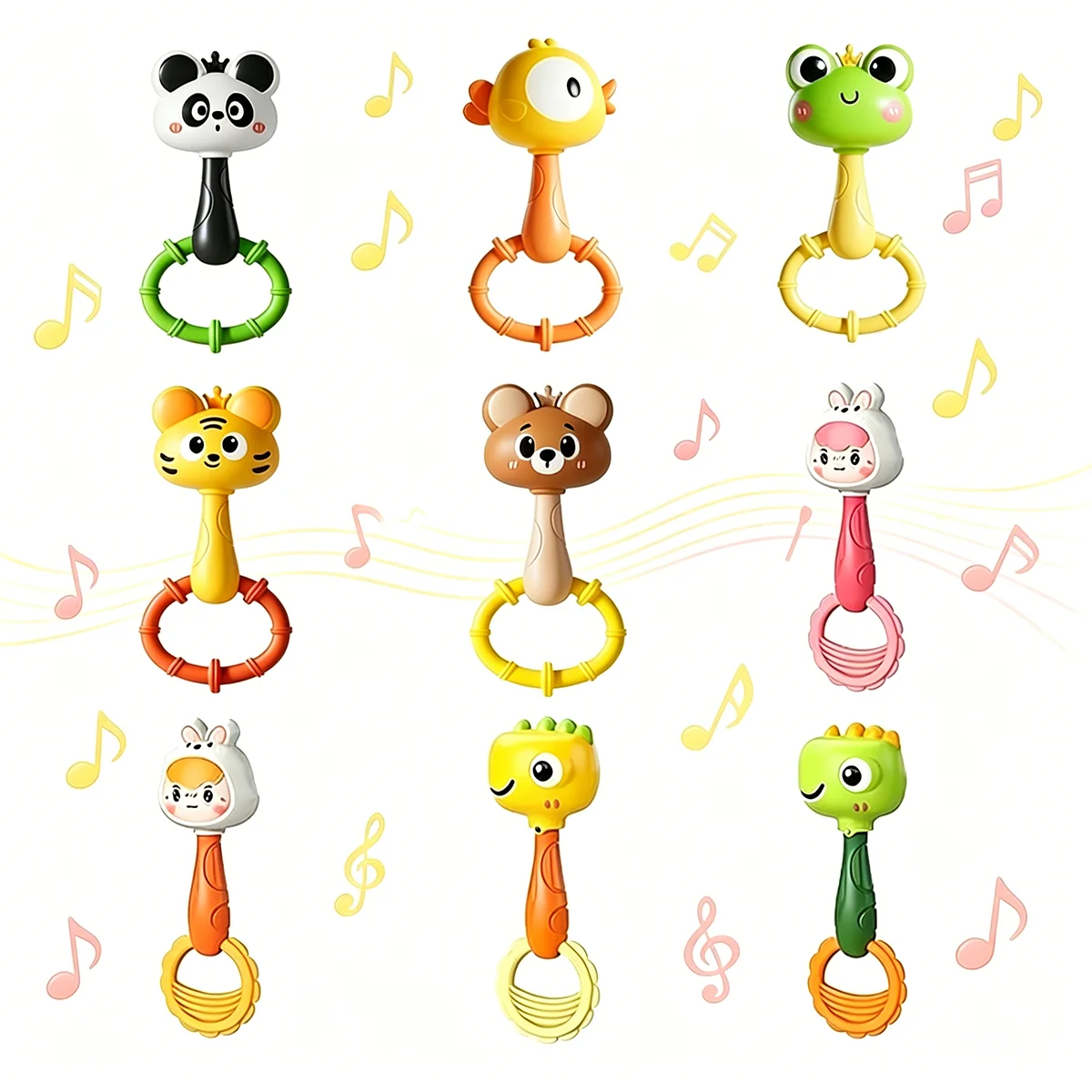 Cartoon Animal Rattle handbell, Newborn Sensory Development Grasp Learning Toy, Baby Chew Kids Early Education Puzzle Gift
Cartoon Animal Rattle handbell, Newborn Sensory Development Grasp Learning Toy, Baby Chew Kids Early Education Puzzle Gift