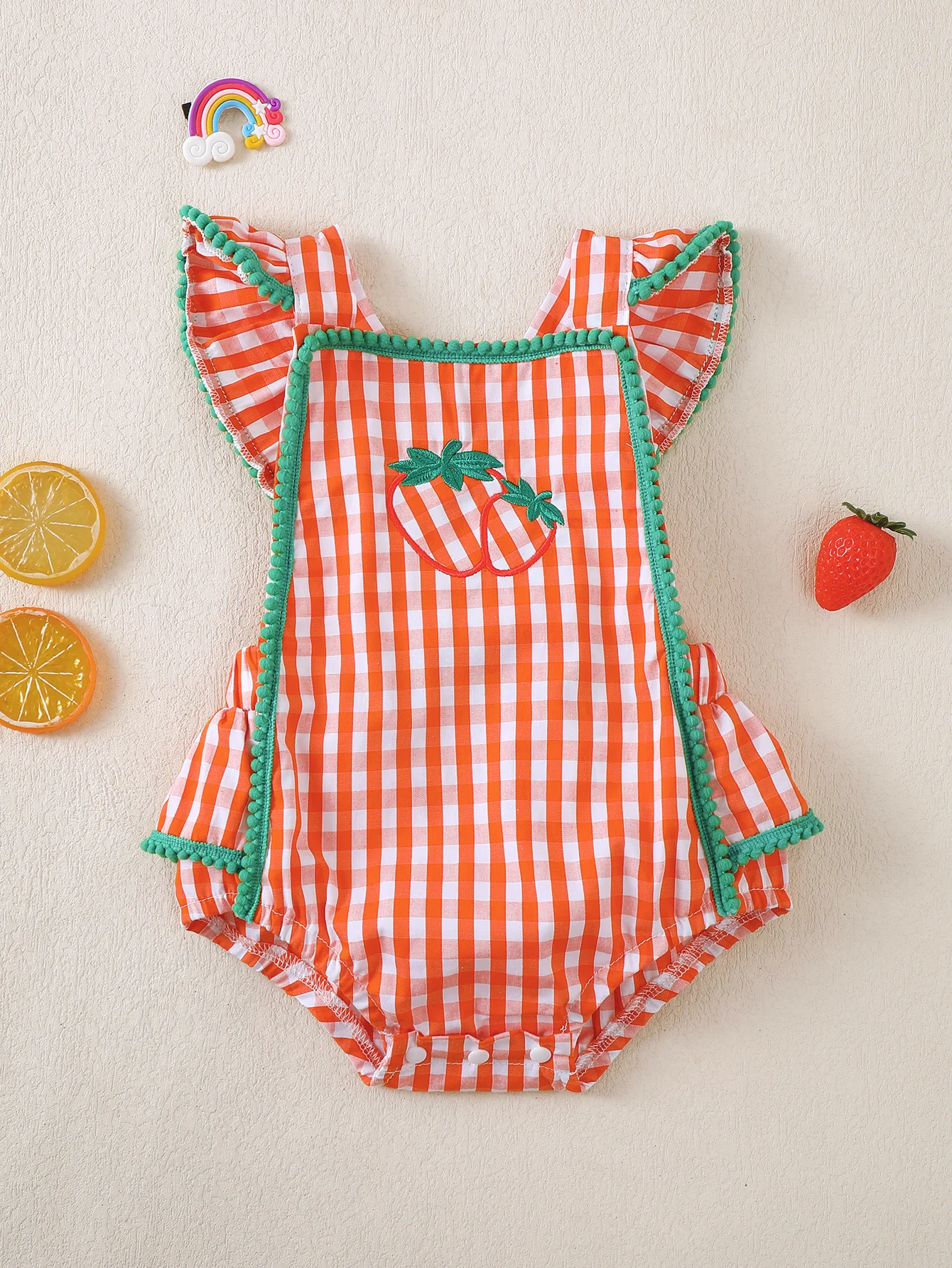 Baby Girl Summer Plaid Ruffle Trim Triangle Onesie Infant Clothing Snap Button Closure Overall Outfit for Newborns
Baby Girl Summer Plaid Ruffle Trim Triangle Onesie Infant Clothing Snap Button Closure Overall Outfit for Newborns