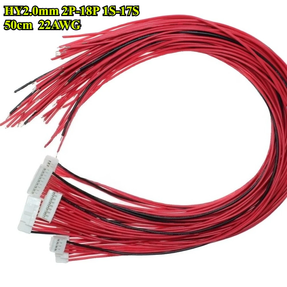 2P-18P BMS Balance Cable HY2.0mm Lithium Battery Protection Board Connection Wire PIN 1S~17S with Lock Buckle Cable 22AWG 50cm
2P-18P BMS Balance Cable HY2.0mm Lithium Battery Protection Board Connection Wire PIN 1S~17S with Lock Buckle Cable 22AWG 50cm