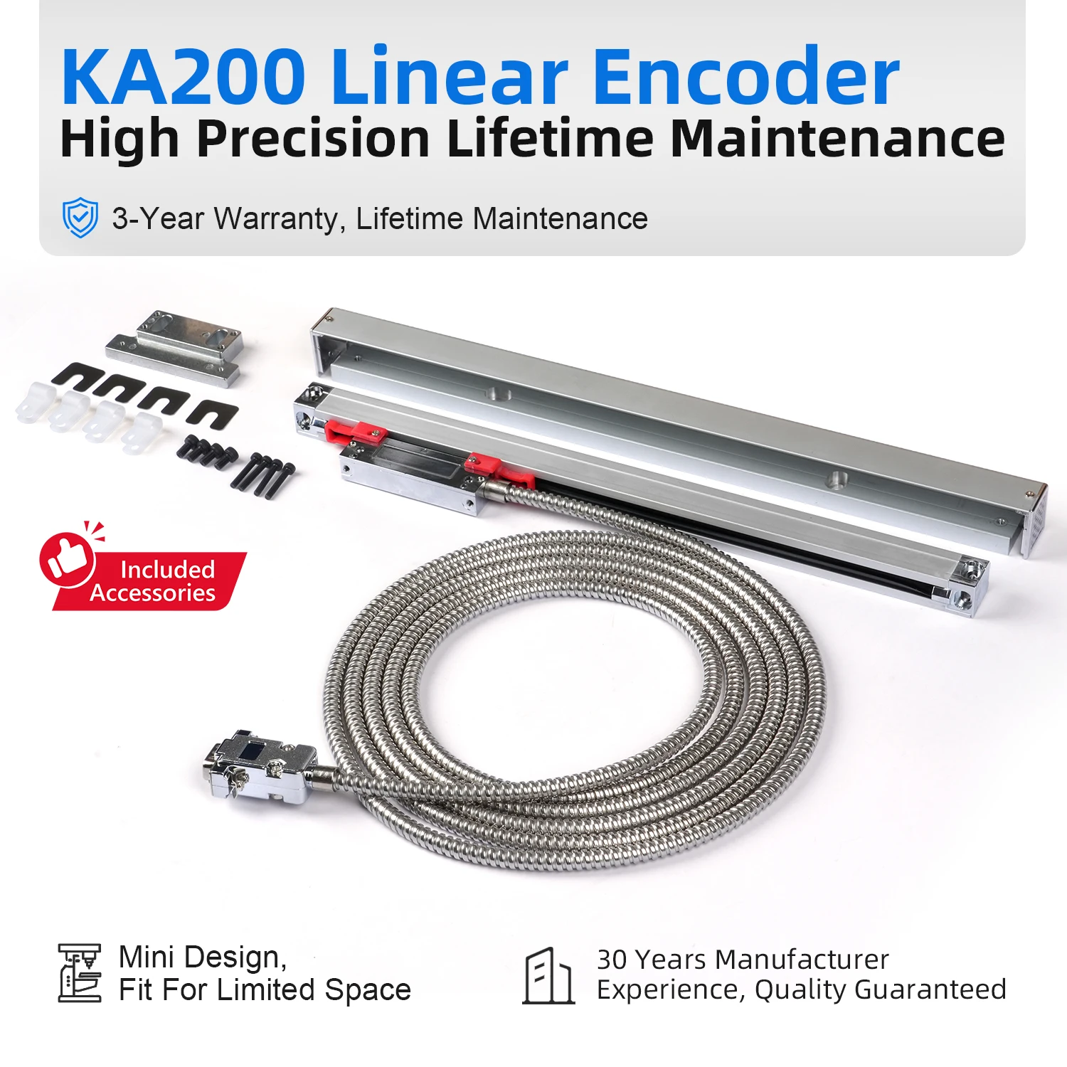 High Quality KA200 Optical Scale 0.5um 1um 5um Three Resolution CNC Machine Tool High Precision Measurement Sensor Equipment New
High Quality KA200 Optical Scale 0.5um 1um 5um Three Resolution CNC Machine Tool High Precision Measurement Sensor Equipment New