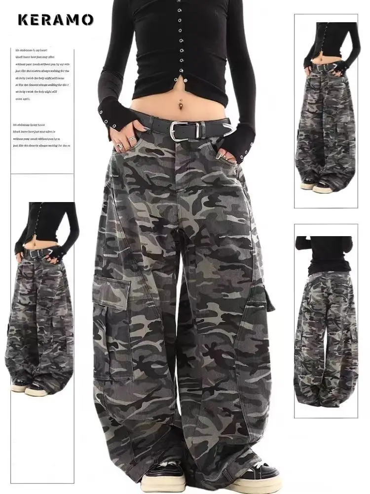 American Grunge Casual Jeans For Women 2000s Vintage Eclectic Waif Pants Y2K Harajuku Street Camouflage Print Denim Trouser
American Grunge Casual Jeans For Women 2000s Vintage Eclectic Waif Pants Y2K Harajuku Street Camouflage Print Denim Trouser