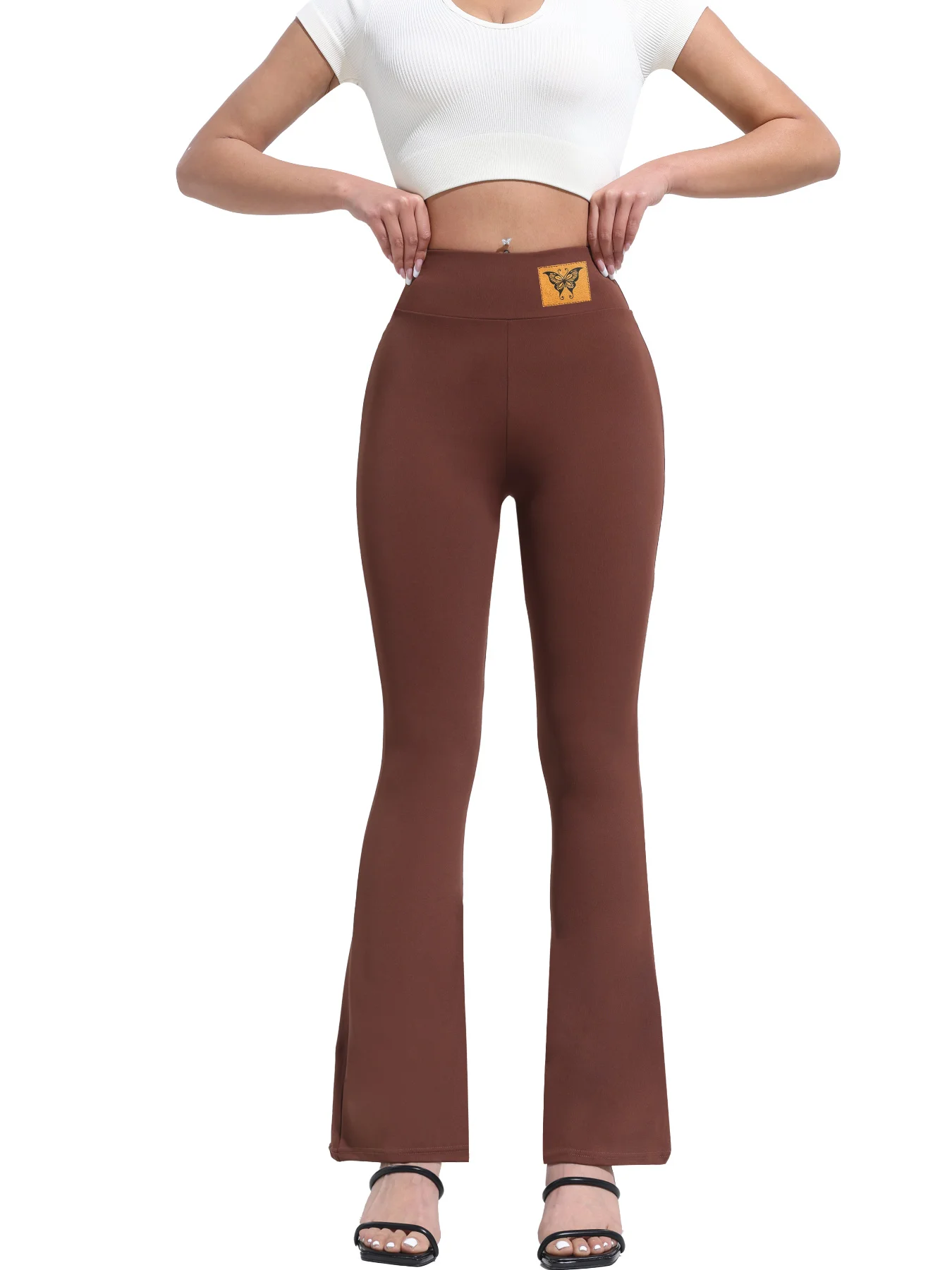 A Brown Women's Leggings, Flared Pants, High Waisted Elastic Design, Tightens The Abdomen, Suitable For Sport
A Brown Women's Leggings, Flared Pants, High Waisted Elastic Design, Tightens The Abdomen, Suitable For Sport