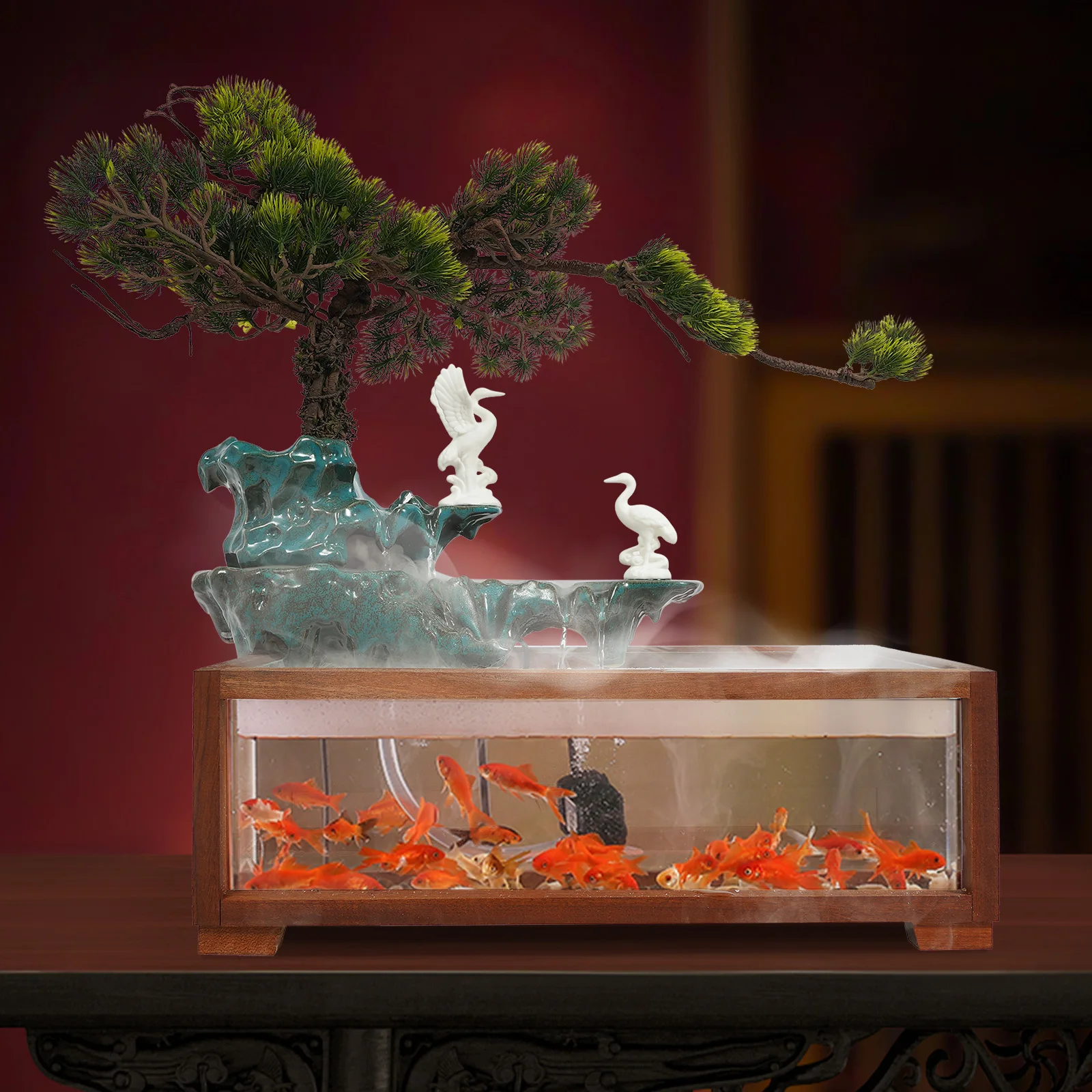 Fish Tank Flowing Ornament, Led Light Tabletop Fountain, Indoor Fountain with Fish Tank for Living Room, Bedroom, Dining Room
Fish Tank Flowing Ornament, Led Light Tabletop Fountain, Indoor Fountain with Fish Tank for Living Room, Bedroom, Dining Room