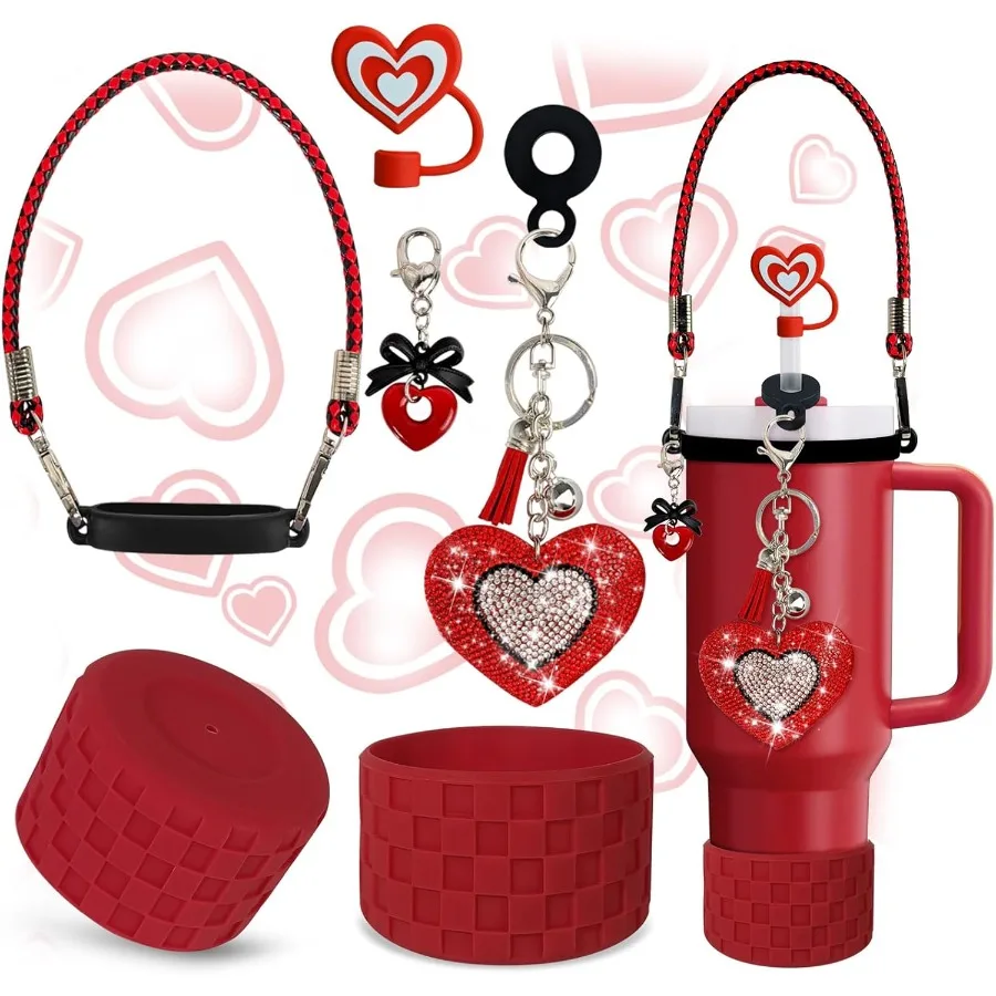 Набор аксессуаров для чашек на День святого Валентина, 30 унций, 40 унций, в комплект входят соломенные чехлы с сердечками и водой, ручка для бутылки с водой, ремешок, милые подвески в форме сердца и S
Набор аксессуаров для чашек на День святого Валентина, 30 унций, 40 унций, в комплект входят соломенные чехлы с сердечками и водой, ручка для бутылки с водой, ремешок, милые подвески в форме сердца и S