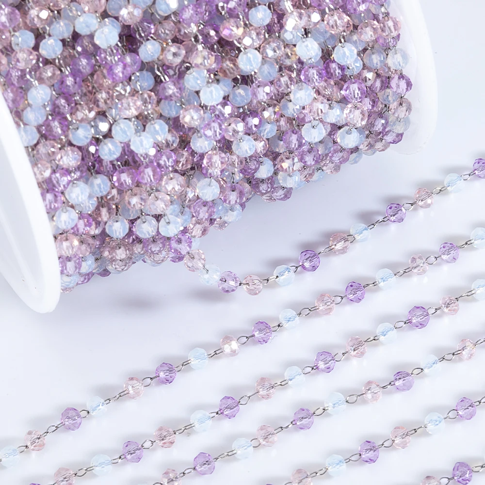 1M 3mm Purple Crystal Ball Beaded Chain Stainless Steel Necklace Chain for Jewelry Making DIY Daliy Bracelets Charm Accessories
1M 3mm Purple Crystal Ball Beaded Chain Stainless Steel Necklace Chain for Jewelry Making DIY Daliy Bracelets Charm Accessories