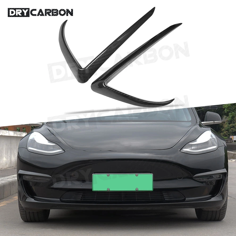 2PCS / Set Carbon Fiber / ABS Material Front Bumper Fog Light Trims Foglamps Decoration Splitters for Tesla Model 3
2PCS / Set Carbon Fiber / ABS Material Front Bumper Fog Light Trims Foglamps Decoration Splitters for Tesla Model 3