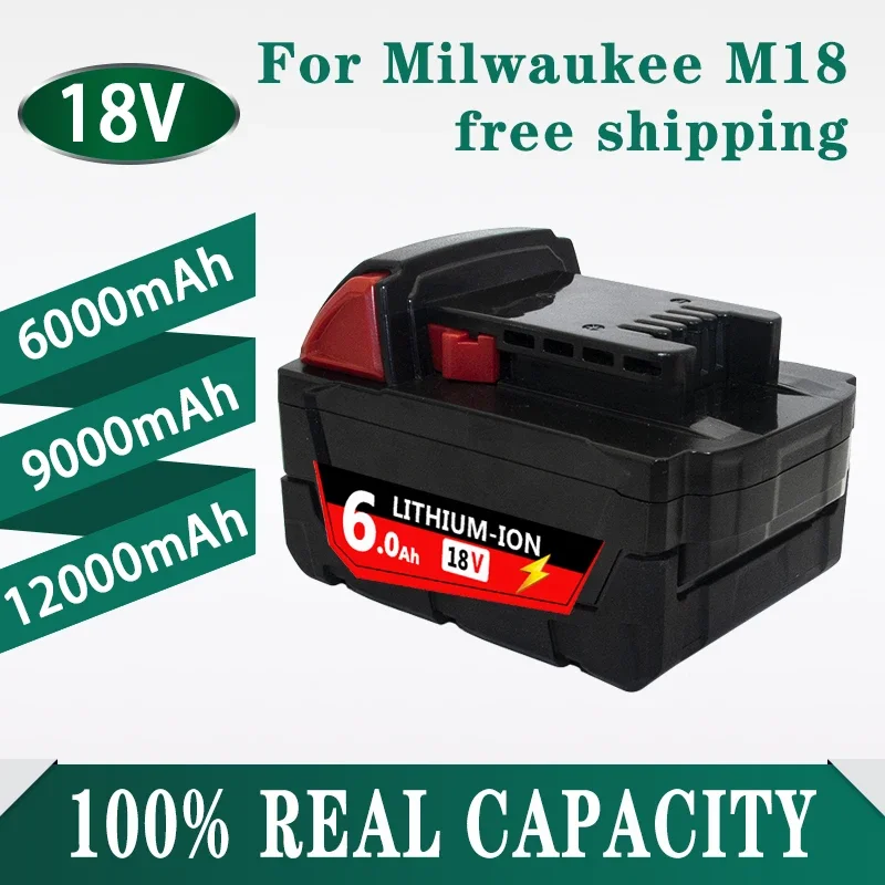 18V 6.0Ah Replacement for Milwaukee M18 XC Lithium Battery 48-11-1860 48-11-1850 48-11-1840 48-11-1820 Rechargeable Batteries
18V 6.0Ah Replacement for Milwaukee M18 XC Lithium Battery 48-11-1860 48-11-1850 48-11-1840 48-11-1820 Rechargeable Batteries