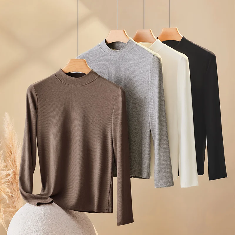 2024 Fashion Autumn Winter Female Turtleneck Fleece Stretch Shirt Women Long Sleeve T-shirt Warm Basic Pullover Bottoming Tops
2024 Fashion Autumn Winter Female Turtleneck Fleece Stretch Shirt Women Long Sleeve T-shirt Warm Basic Pullover Bottoming Tops