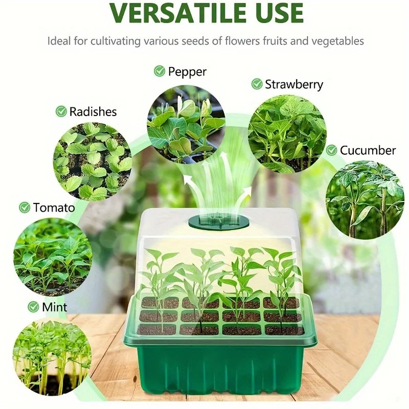 6/12 Plant Nursery Pots Mini Plastic Greenhouse Cell Seedling Box With Ventilated Cover For Flowers Vegetables Gardening Tools
6/12 Plant Nursery Pots Mini Plastic Greenhouse Cell Seedling Box With Ventilated Cover For Flowers Vegetables Gardening Tools