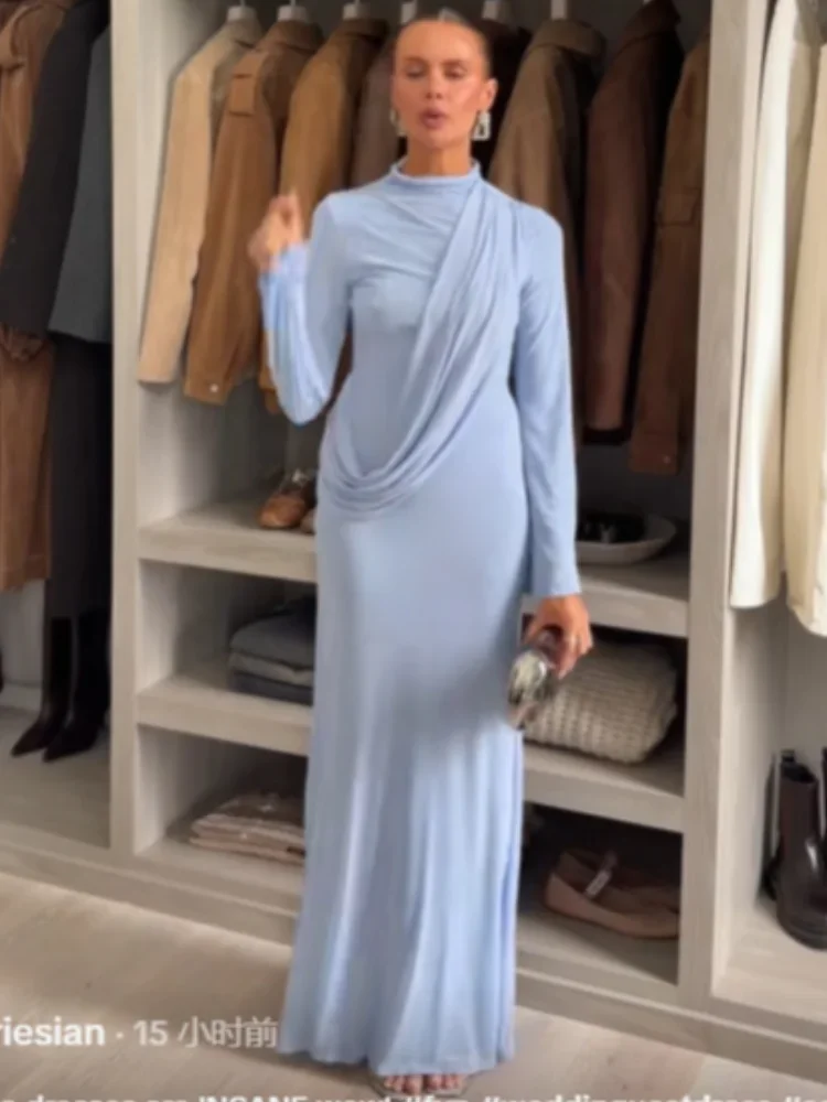 Elegant Milk Silk Pleated Maxi Dress Women Chic Full Sleeve Turtleneck Ruched Waist Flowy Dresses 2026 Lady Evening Party Gown
Elegant Milk Silk Pleated Maxi Dress Women Chic Full Sleeve Turtleneck Ruched Waist Flowy Dresses 2026 Lady Evening Party Gown