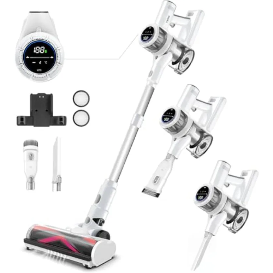 Беспроводной пылесос 600 Вт, 55 кПа, 70 минут работы, вертикальный пылесос для дома с автоматическим обнаружением пыли/LED-дисплеем, перезаряжаемый, настенный
Беспроводной пылесос 600 Вт, 55 кПа, 70 минут работы, вертикальный пылесос для дома с автоматическим обнаружением пыли/LED-дисплеем, перезаряжаемый, настенный