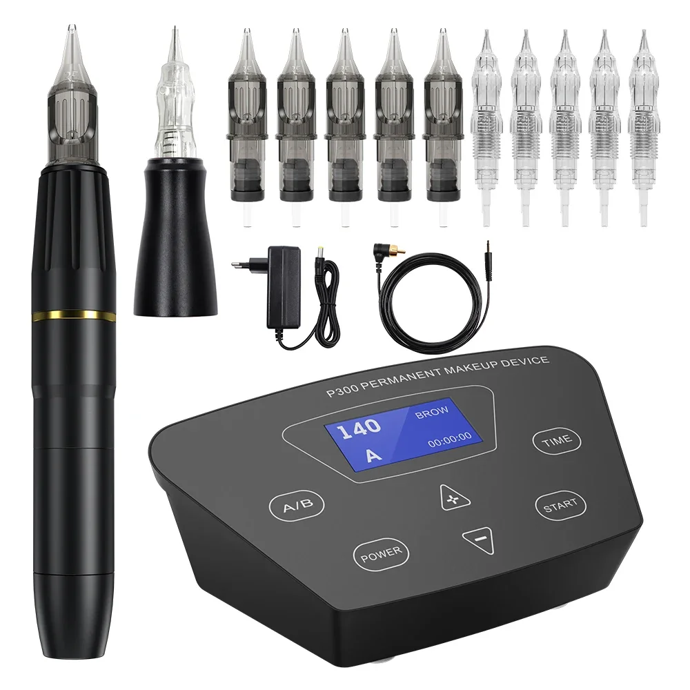 Professional P300 Permanent Makeup Tattoo Machine Kit 2 Heads Microblading Machine For Eyebrow Lip With Tattoo Cartridge Needles
Professional P300 Permanent Makeup Tattoo Machine Kit 2 Heads Microblading Machine For Eyebrow Lip With Tattoo Cartridge Needles
