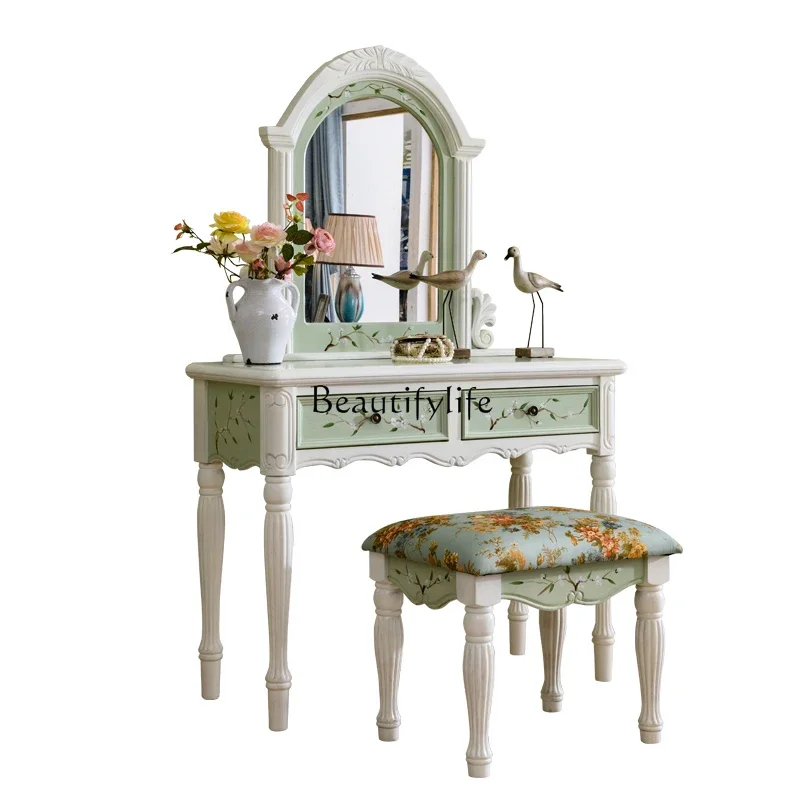 Dresser Solid wood mini single makeup table Modern and simple, bedroom European makeup table
Dresser Solid wood mini single makeup table Modern and simple, bedroom European makeup table