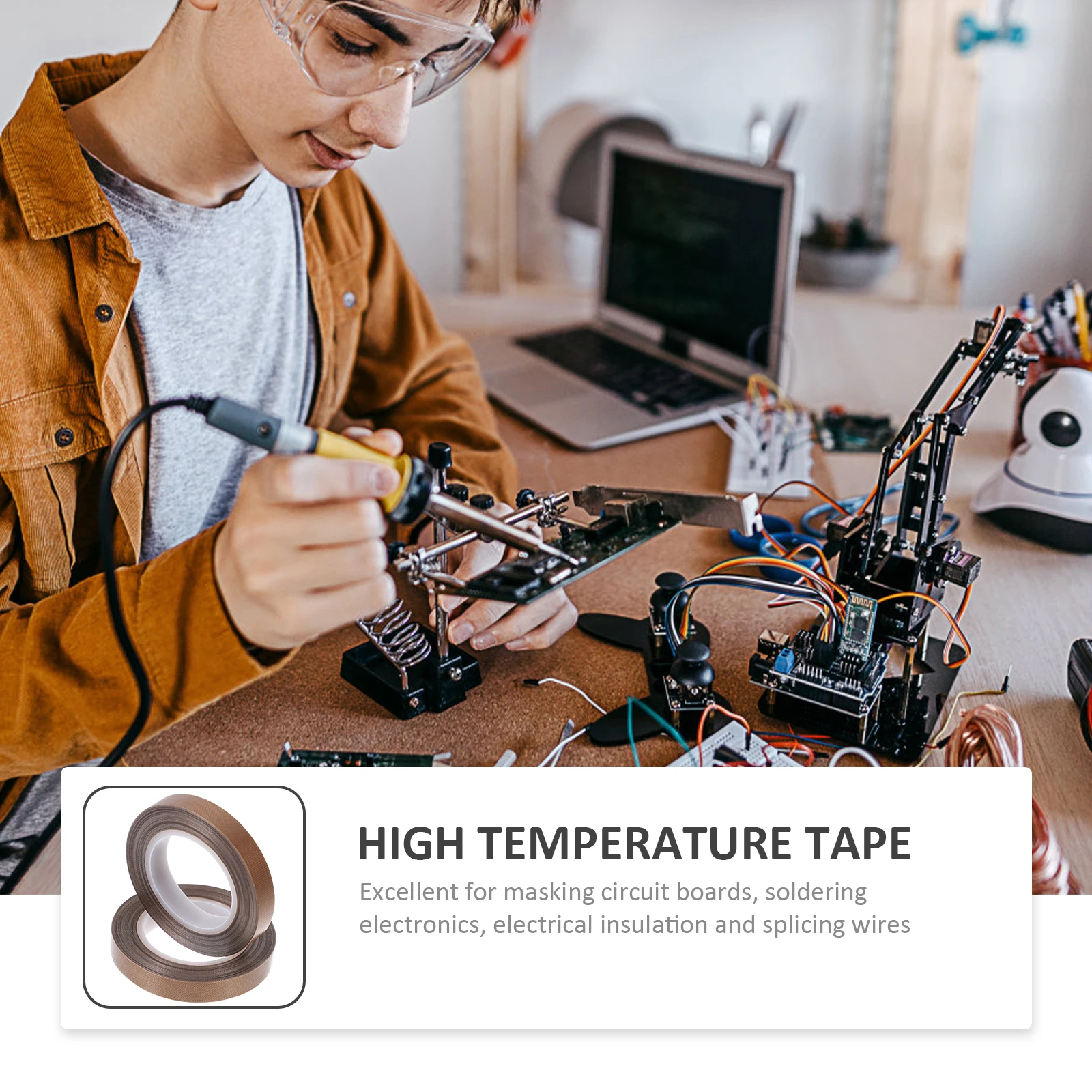 3 Rolls Heat Resistant Tape Glassfiber Cloth Tape Brown High Temp Insulation Electrical for Industry Non Residue Reusable
3 Rolls Heat Resistant Tape Glassfiber Cloth Tape Brown High Temp Insulation Electrical for Industry Non Residue Reusable