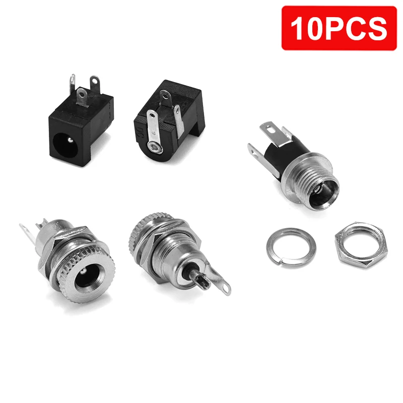 10pcs 12V DC Power Jack Socket Terminal 5.5mm 2.1mm Female Panel Mount Barrel Connector Plug Adapter For DIY Projects Connector 
10pcs 12V DC Power Jack Socket Terminal 5.5mm 2.1mm Female Panel Mount Barrel Connector Plug Adapter For DIY Projects Connector