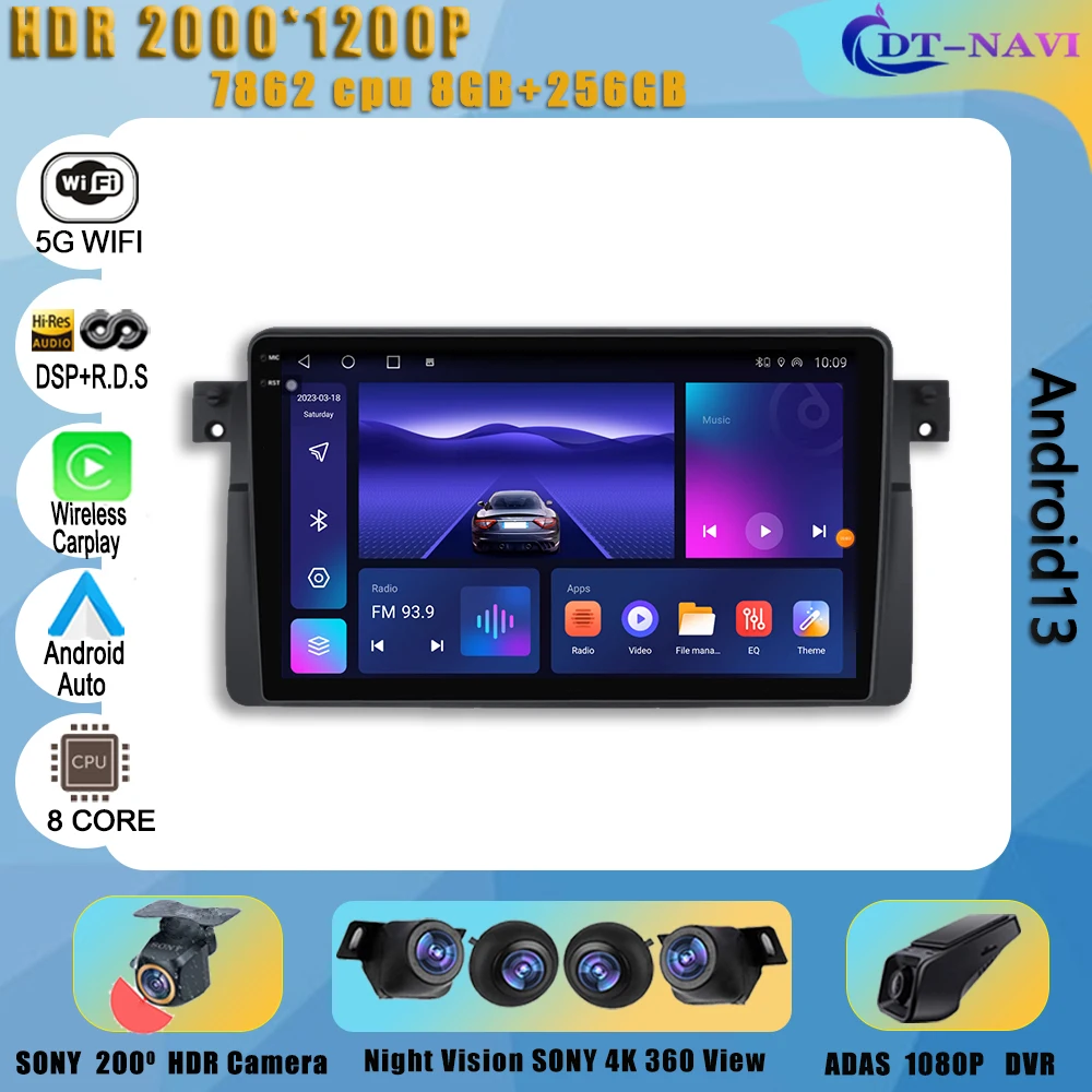Car Radio Wireless carplay Android 13 For BMW E46 M3 318/320/325/330/335 Car Multimedia player Auto stereo Navigation GPS Wifi
Car Radio Wireless carplay Android 13 For BMW E46 M3 318/320/325/330/335 Car Multimedia player Auto stereo Navigation GPS Wifi