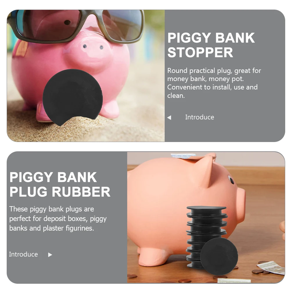 10 Pcs Round Rubber Plug Bottom Cover Bank Stopper Piggy Caps for Black Plugs Banks Replacement Stoppers Child
10 Pcs Round Rubber Plug Bottom Cover Bank Stopper Piggy Caps for Black Plugs Banks Replacement Stoppers Child
