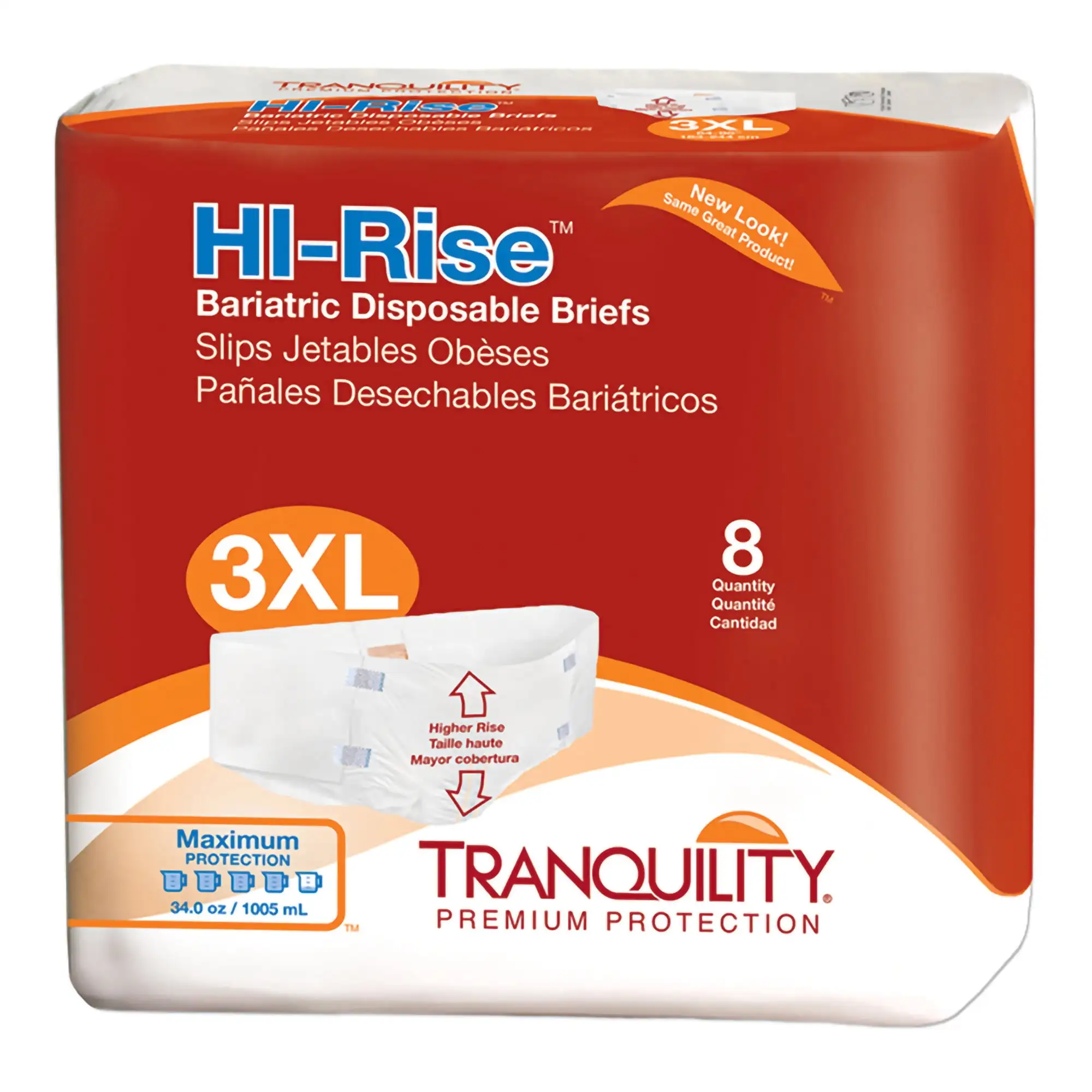 Hi-Rise Bariatric Adult Incontinence Brief 3X-Large Heavy Absorbency Bariatric, 2192, Maximum, 8 Ct
Hi-Rise Bariatric Adult Incontinence Brief 3X-Large Heavy Absorbency Bariatric, 2192, Maximum, 8 Ct