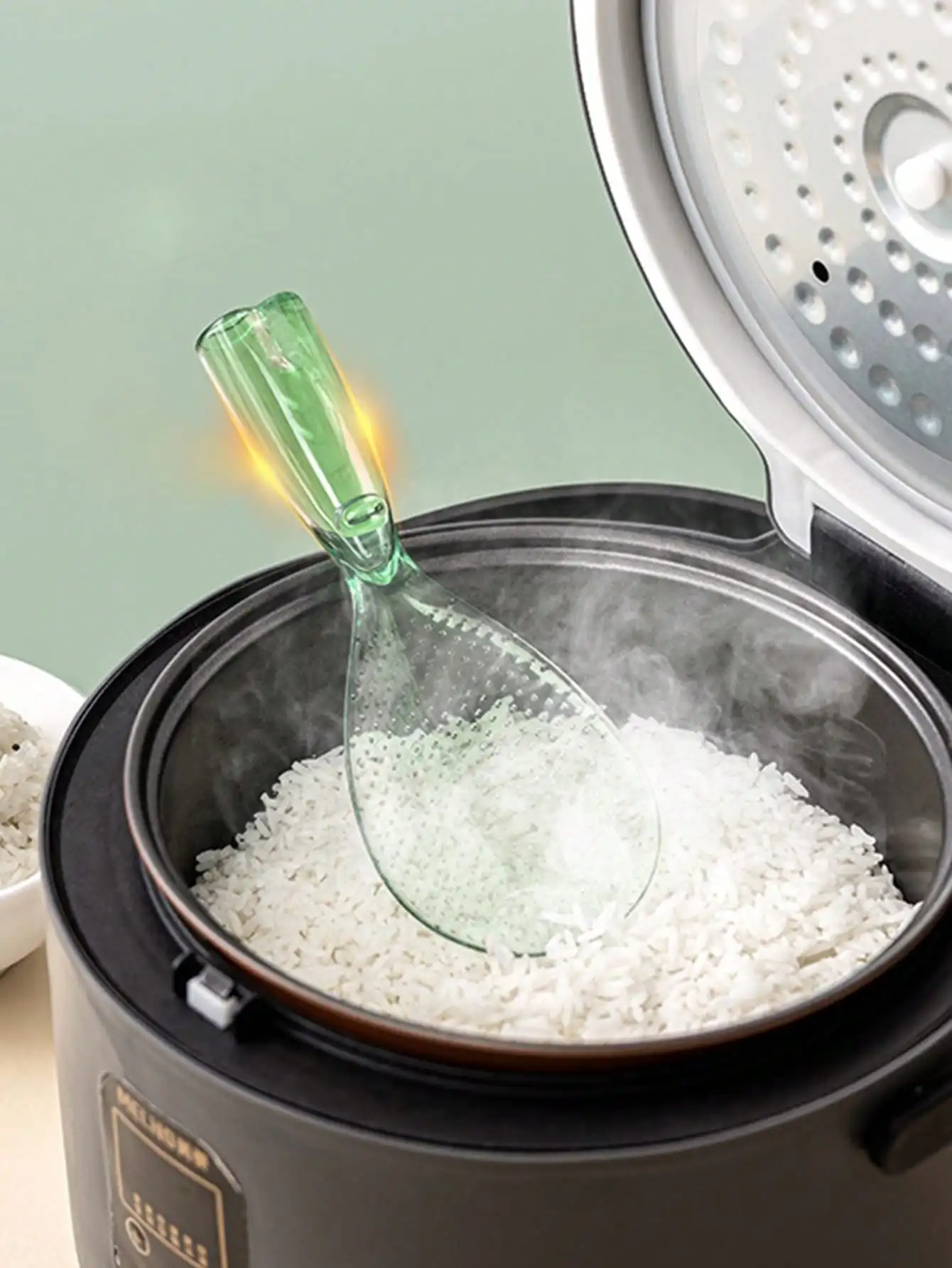 1pc standing little monster rice spoon, non stick to rice, new household rice cooker electric shovel, kitchen rice spoon, green
1pc standing little monster rice spoon, non stick to rice, new household rice cooker electric shovel, kitchen rice spoon, green