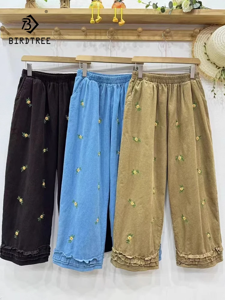 New Spring Corduroy Pants, Women Elastic Waist Embroidery Ruffles Trousers, Mori Girl Casual Vintage Loose Pants, 2025 B4D005CC
New Spring Corduroy Pants, Women Elastic Waist Embroidery Ruffles Trousers, Mori Girl Casual Vintage Loose Pants, 2025 B4D005CC