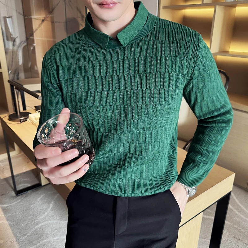 70%COTTON High Quality Men Lapel Solid Color Warm Sweater for Autumn and Winter Layered-look Sweater with A Sewn-in Shirt Collar
70%COTTON High Quality Men Lapel Solid Color Warm Sweater for Autumn and Winter Layered-look Sweater with A Sewn-in Shirt Collar