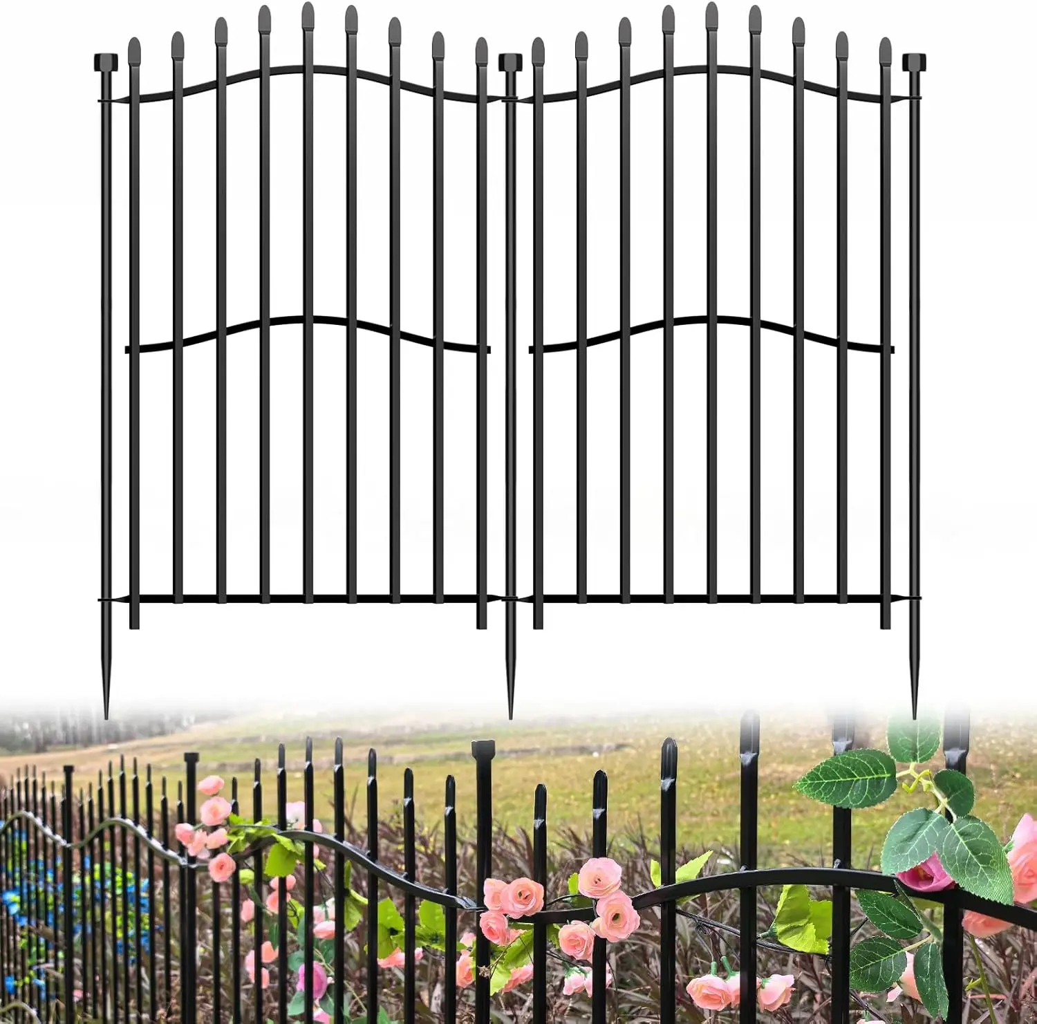 40in Tall No Dig Garden Fence, 10 Panels 22.5ft, Rustproof Metal Animal Barrier for Yard & Pets
40in Tall No Dig Garden Fence, 10 Panels 22.5ft, Rustproof Metal Animal Barrier for Yard & Pets