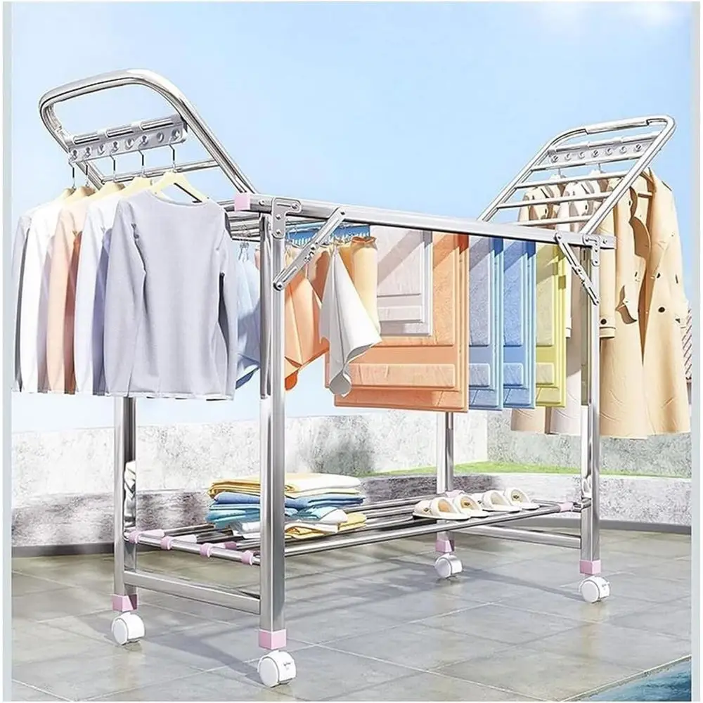 Portable Folding Stainless Steel Clothes Drying Rack - Indoor/Outdoor Use
Portable Folding Stainless Steel Clothes Drying Rack - Indoor/Outdoor Use