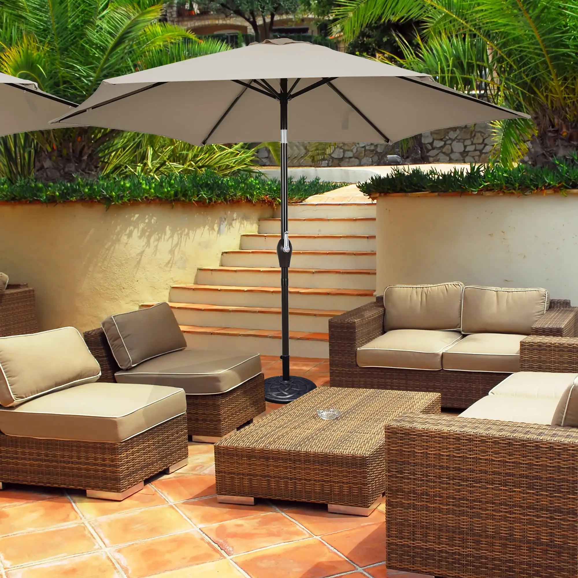 10ft Patio Umbrella with Tilt Mechanism and Polyester Canopy for Garden, Deck, and Poolside Shade
10ft Patio Umbrella with Tilt Mechanism and Polyester Canopy for Garden, Deck, and Poolside Shade