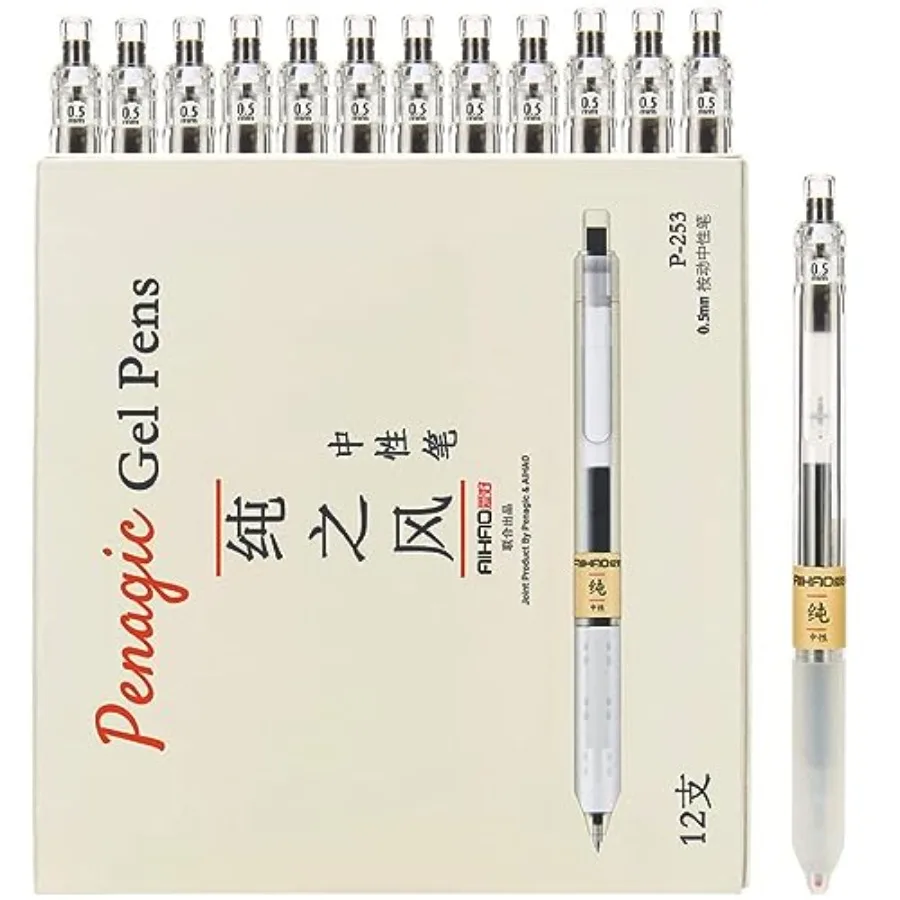 12 Pcs, Gel Pens 0.5mm, Retractable Pens, Black Pens 0.5 Fine Point, Style of Japanese Gel Pen, Retractable Gel Pens for Asian
12 Pcs, Gel Pens 0.5mm, Retractable Pens, Black Pens 0.5 Fine Point, Style of Japanese Gel Pen, Retractable Gel Pens for Asian