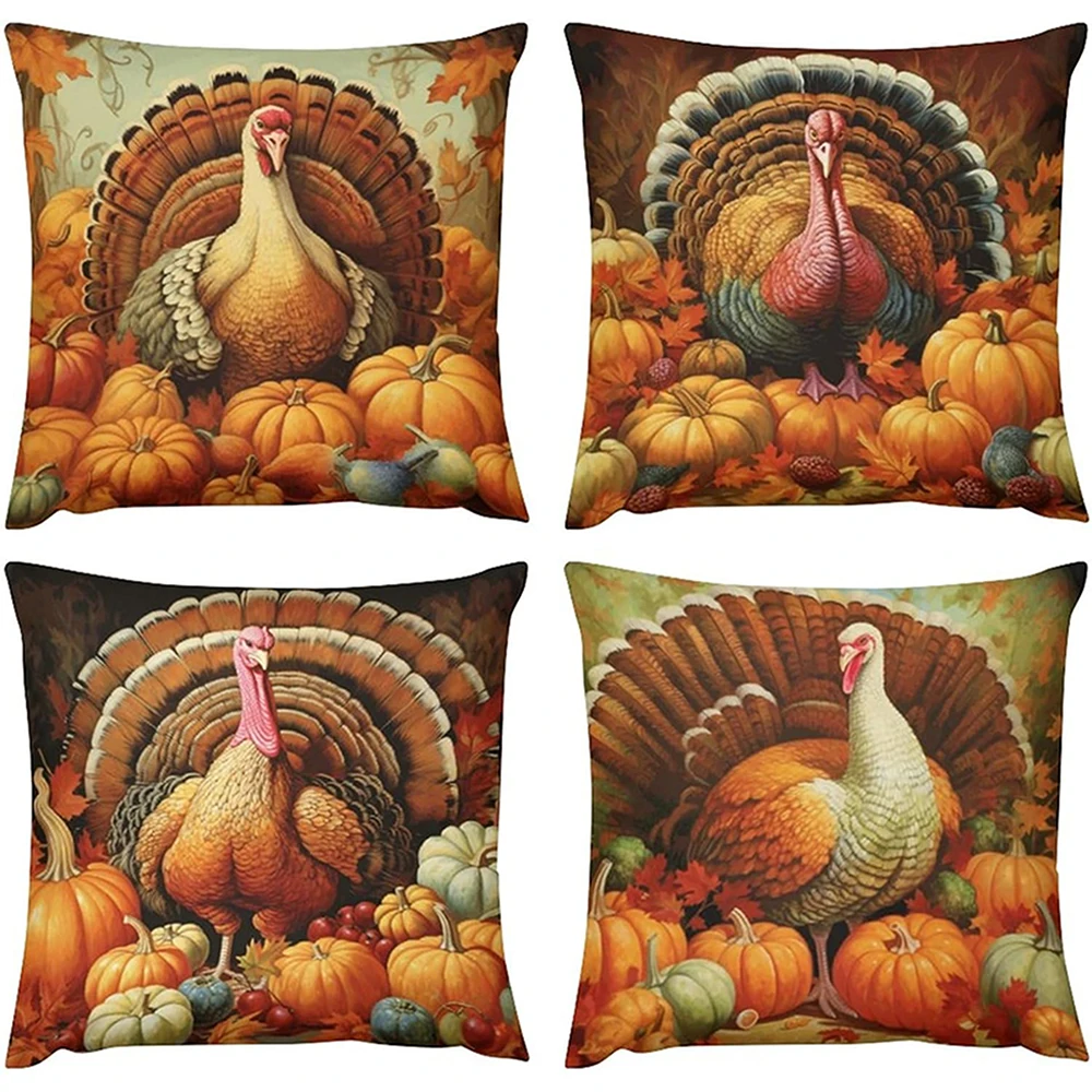 Thanksgiving Turkey and Pumpkin Decorative Pillow Covers Sofa cushion cover, home room decoration
Thanksgiving Turkey and Pumpkin Decorative Pillow Covers Sofa cushion cover, home room decoration
