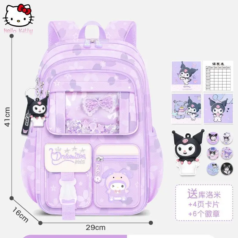 Sanrio Kuromi детский школьный рюкзак с героями мультфильмов Cinnamoroll, уменьшающий нагрузку, защита позвоночника, большой вместительный милый рюкзак с героями мультфильмов 
Sanrio Kuromi детский школьный рюкзак с героями мультфильмов Cinnamoroll, уменьшающий нагрузку, защита позвоночника, большой вместительный милый рюкзак с героями мультфильмов