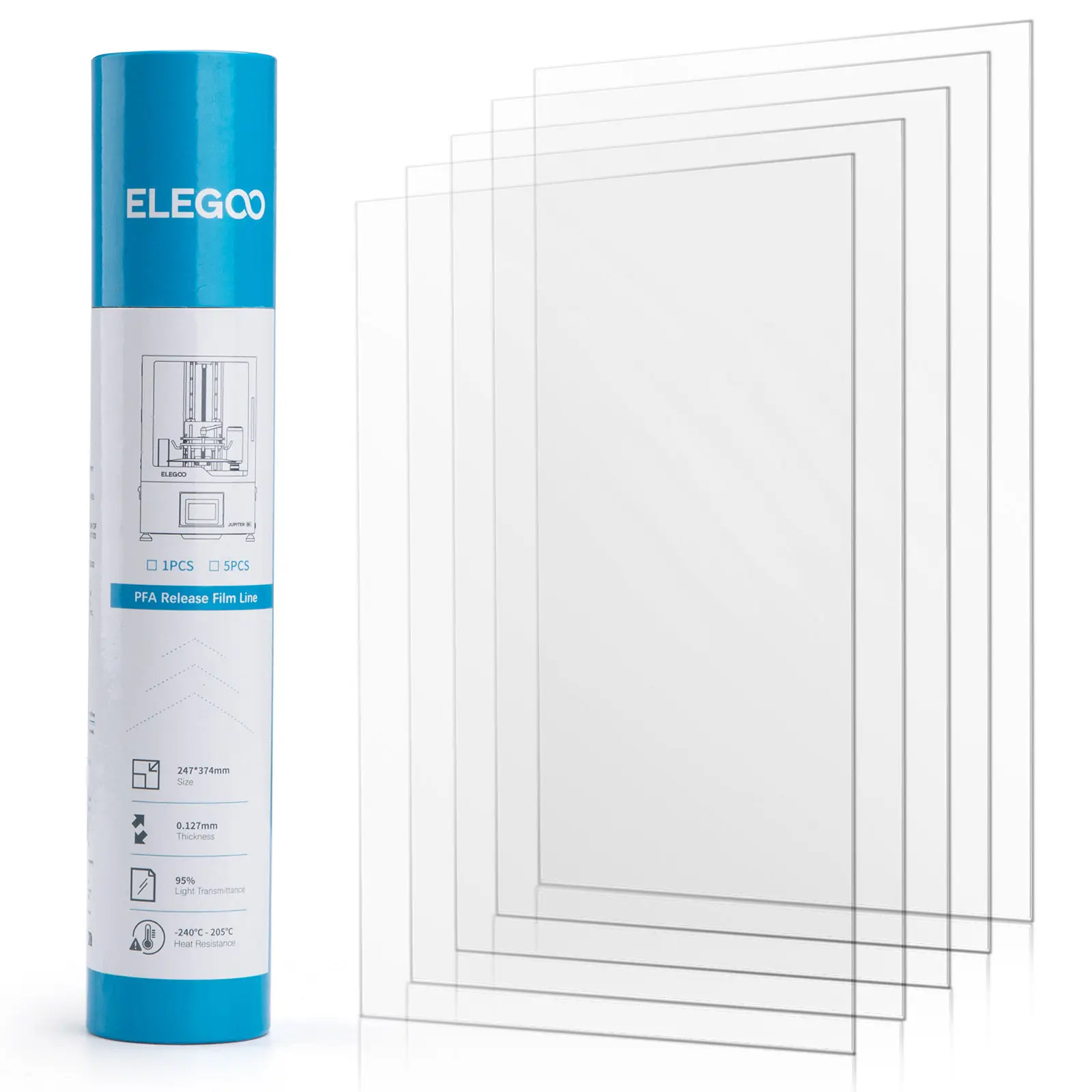 Original ELEGOO 5Pcs Release Film 247x374x0.127MM High-speed printing For Mars 5 Ultra Mars 4 Ultra UV 3D Printer Parts
Original ELEGOO 5Pcs Release Film 247x374x0.127MM High-speed printing For Mars 5 Ultra Mars 4 Ultra UV 3D Printer Parts