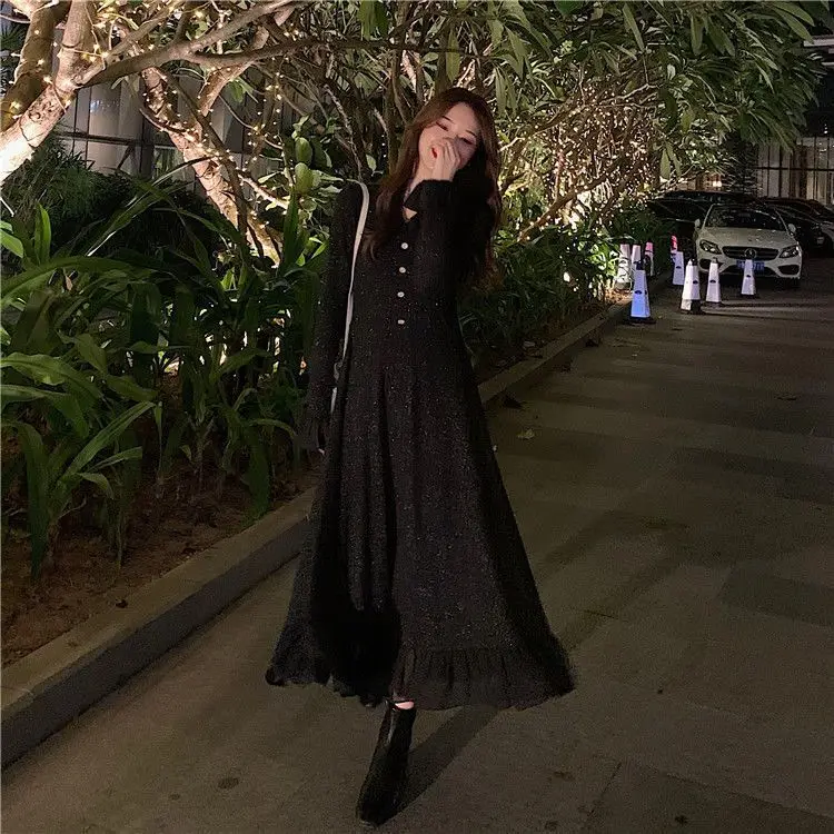 Весенне-осеннее женское повседневное вязаное облегающее платье-пуловер с v-образным вырезом
Весенне-осеннее женское повседневное вязаное облегающее платье-пуловер с v-образным вырезом