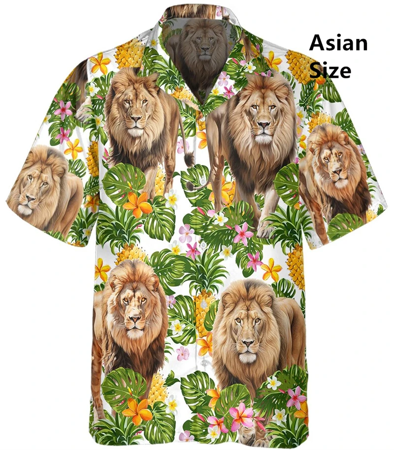 Cute Animal Lion Graphic Shirts For Men Hawaiian Women Beach Tropical Shirt Flower Female Top Man Designer Clothes Camisas Tees
Cute Animal Lion Graphic Shirts For Men Hawaiian Women Beach Tropical Shirt Flower Female Top Man Designer Clothes Camisas Tees